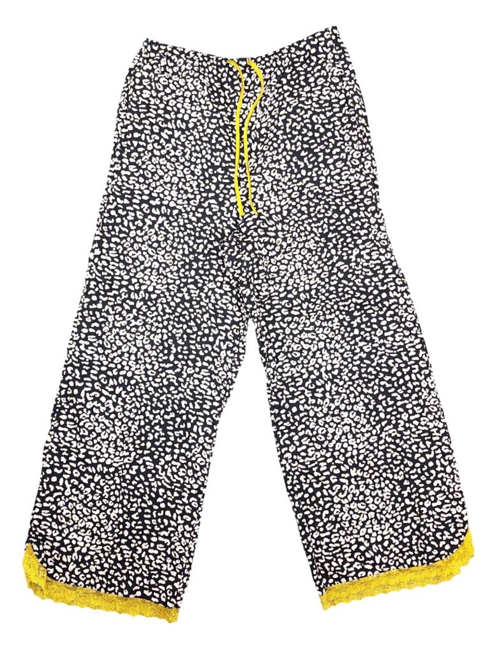 Women's Victoria's Secret Leopard Print Pajamas PJ Pants Medium Short Gold Black